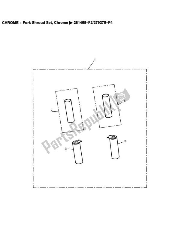 All parts for the Fork Shroud Set >281465-f2/279278-f4 of the Triumph America Carburettor 790 2002 - 2007
